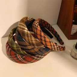 Retro Plaid Sponge Headband For Women Elegant Wearing A Hair Band When Going Out Fashion Girls Hair Accessories