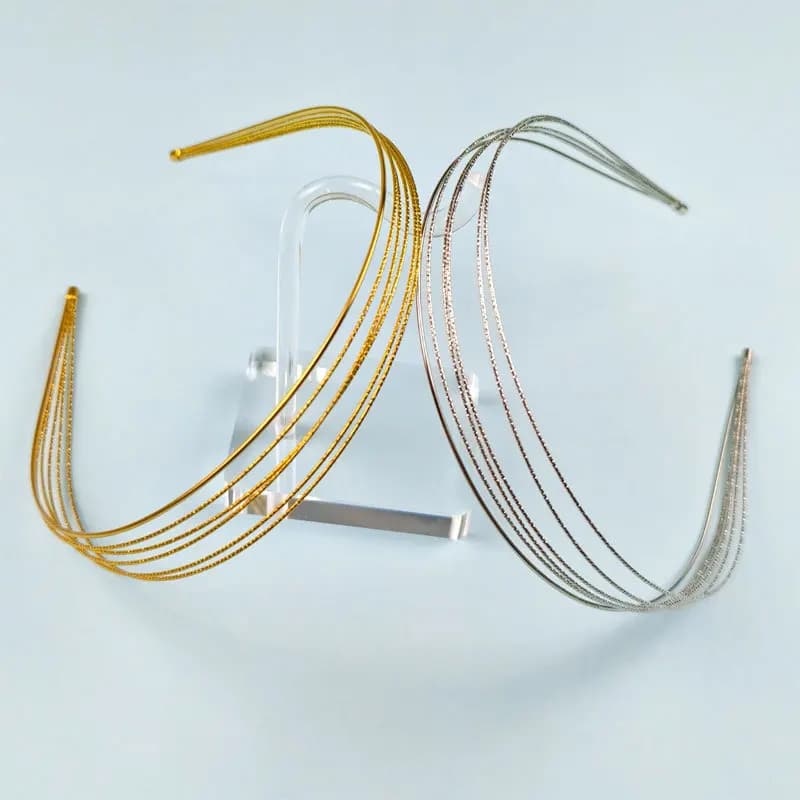 New Thin Gold Color Headbands Women Multilayer Alloy Hair Hoop Double Root Metal Hair Bands Hair Accessories Smooth Head Hoop