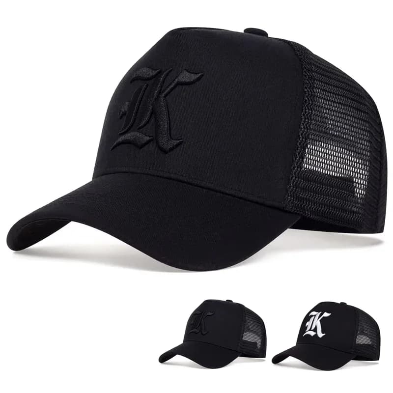 Unisex LK Letter Embroidery Baseball Net Caps Outdoor Adjustable Spring and Summer Casual Sunscreen Hat Sports Cap