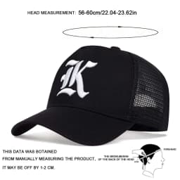 Unisex LK Letter Embroidery Baseball Net Caps Outdoor Adjustable Spring and Summer Casual Sunscreen Hat Sports Cap