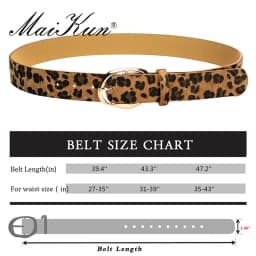Maikun New Leopard Women's Belt Gold Irregular Alloy Pin Buckle Belt Fashion Versatile PU Belt 3.7cm Width