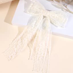 French Style Lace Hair Clips For Women Elegant Flower Embroidery Hairpins Mesh Barrette Girls Headwear Headdress Accesories