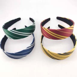1/4PCS Magic College Wizard Slytherin Costume Cosplay Style Vintage Hair Hoop Striped Girls Silk Headband Accessories