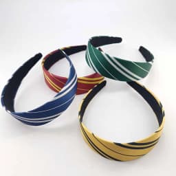 1/4PCS Magic College Wizard Slytherin Costume Cosplay Style Vintage Hair Hoop Striped Girls Silk Headband Accessories