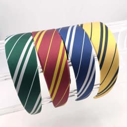 1/4PCS Magic College Wizard Slytherin Costume Cosplay Style Vintage Hair Hoop Striped Girls Silk Headband Accessories