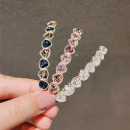 Crystal Rhinestones Row Hair Clips Geometric Woman Side Clip Barrettes Korean Style Fashion Hair Accessories