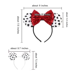 Disney Cruella Ears Headbands Kids Anime 101 Dalmatians Hair Accessories Women Cosplay Cruella De Vil Hairband For Girl Festival