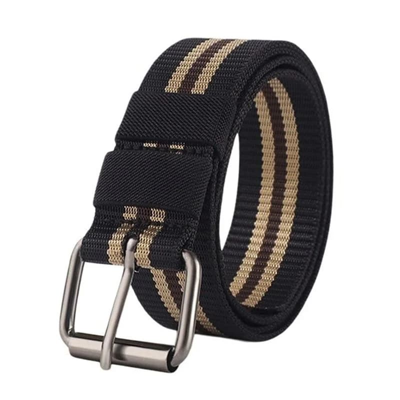 Men's Casual Canvas Belt - Pin Buckle Canvas Strap, Durable and Sturdy Trouser Belt