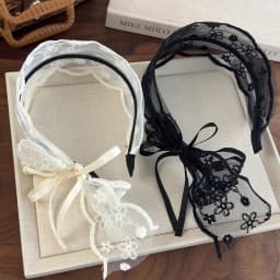 Headbands for Women Pastoral Style Wide Lace Hair Hoop Hairbands Lace Floral Bow Hair Bands Female Headwear Hair Accessories 1pc