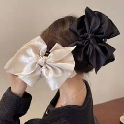 Large Bow Hair Claw Clip New Trendy Solid Color Black Hair Shark Grab Clip Hair Style Tools Hair Accessories for Women Girl