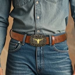 2026 New Men's Western Cowboy Belt - Cool Handsome Black PU BELT Material Embossed Design and Stylish Alloy Buckle Men Belt