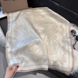 2025 New Fashion 65X65cm Women's Scarf Silk Paisley Print Scarf Square Shawl Decorative Headband Neck Luxury Design Bandana