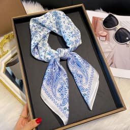 2025 New Fashion 65X65cm Women's Scarf Silk Paisley Print Scarf Square Shawl Decorative Headband Neck Luxury Design Bandana