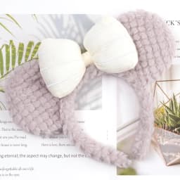 Girls Big Ear Mouse Plush Headband Cartoon Face Wash Headwear Cosplay Decoration Christmas Party Cloth Hair Band Adult/Children