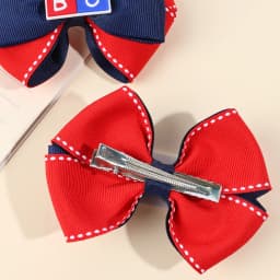 2Pcs Back To School Hair Clips Cute Sweet Pencil Apple Alphabet Bow Hairpins Ribbon Barrette For Girls Kids Headwear Accessories