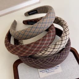 Retro Hair Hoop Headbands for Women Girls College Style Plaid Hairbands Female Fashion Hair Bands Hair Accessories Headdress 1pc