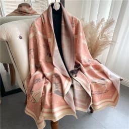 Luxury Horse Print Thick Cashmere Blanket Women Scarf Warm Pashmina Shawl Winter Wraps Bufanda New Design Poncho Echarpe Female