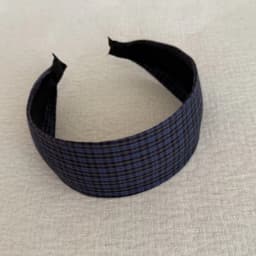 Retro Blue Plaid Wide Headband Fashionable Hair Accessory for Girls Versatile Face Small Hairhoop High Intelligence