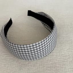 Retro Blue Plaid Wide Headband Fashionable Hair Accessory for Girls Versatile Face Small Hairhoop High Intelligence