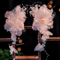 Elegant Gauze Flower Hair Clip Fairy Pink Pearl Tassel Hair Clips For Women Hanfu Dress Hair Accessories Girls Photography Props