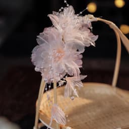 Elegant Gauze Flower Hair Clip Fairy Pink Pearl Tassel Hair Clips For Women Hanfu Dress Hair Accessories Girls Photography Props