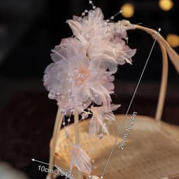 Elegant Gauze Flower Hair Clip Fairy Pink Pearl Tassel Hair Clips For Women Hanfu Dress Hair Accessories Girls Photography Props
