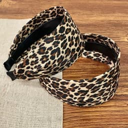 1PC Stylish and Fashionable Leopard Print Wide-Edge Headband, Unique Vintage High-Crown Hair Hoop Hair Accessory