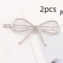 2pcs Bow Hair Clips for Women, Metal Alloy Hair Accessories, Cute Butterfly Knot Design, Stylish Hairpins for Daily & Party Use
