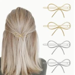 2pcs Bow Hair Clips for Women, Metal Alloy Hair Accessories, Cute Butterfly Knot Design, Stylish Hairpins for Daily & Party Use