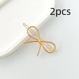 2pcs Bow Hair Clips for Women, Metal Alloy Hair Accessories, Cute Butterfly Knot Design, Stylish Hairpins for Daily & Party Use