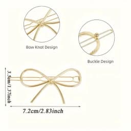 2pcs Bow Hair Clips for Women, Metal Alloy Hair Accessories, Cute Butterfly Knot Design, Stylish Hairpins for Daily & Party Use