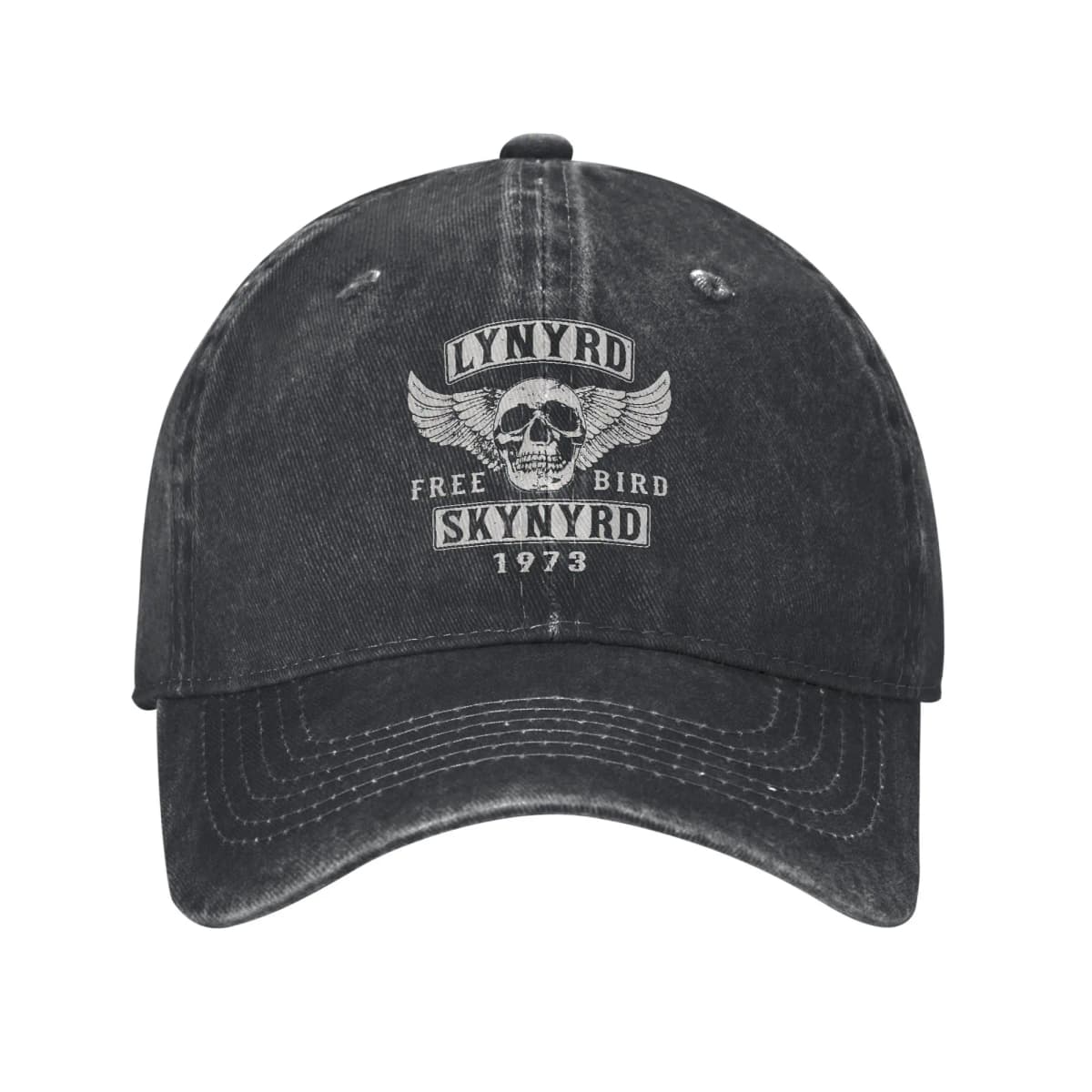 Lynyrded Free Bird Skull Skynyrded Unisex Baseball Cap 1973 Distressed Washed Hats Vintage Outdoor Activities Adjustable Sun Cap