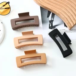 4PCS Claw Clip Set - Large-sized Claw Clips, Rubber Paint Non-marking Clips, Square Hair Clips, Shark Clips, Anti-slip Clips