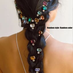 1PC Random Color/Style Gemstone Hair Clips, Rhinestone Hair Accessories, Perfect for Embellishing Braids & Updos