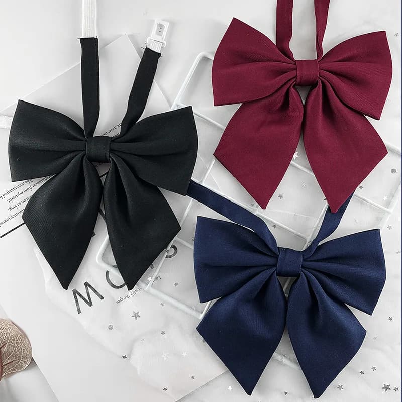 1 Piece of Girls' Bow Tie Japanese Jk Uniform College Style Floral Graduation Photo Black Burgundy Navy Solid Color Bowknot