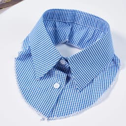 Fashion simple striped plaid collar with sleeves three-piece set inner sweater T-shirt fake collar unisex