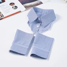 Fashion simple striped plaid collar with sleeves three-piece set inner sweater T-shirt fake collar unisex