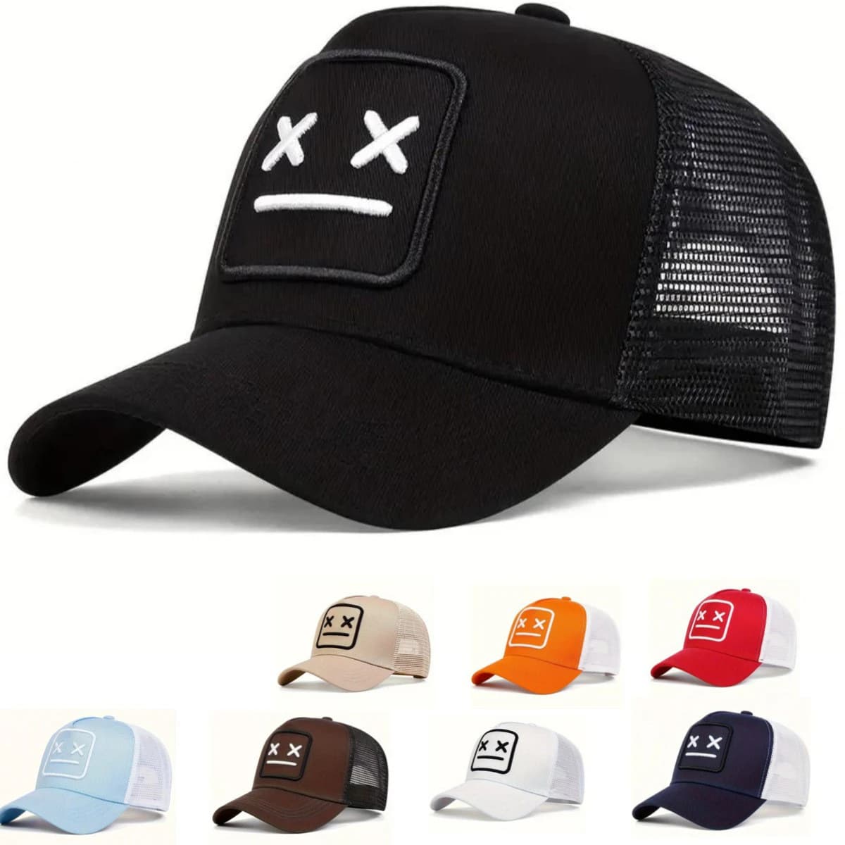 1piece Unisex XX Embroidery Baseball Net Caps Hip Hop Cap Spring and Summer Outdoor Adjustable Casual Hats Sunscreen Hat