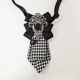 A Handcrafted Women's Plaid Black Diamond Tie, a Must-Have for the Back-To-School Season, Versatile for Pairing with Uniforms, Dark Style