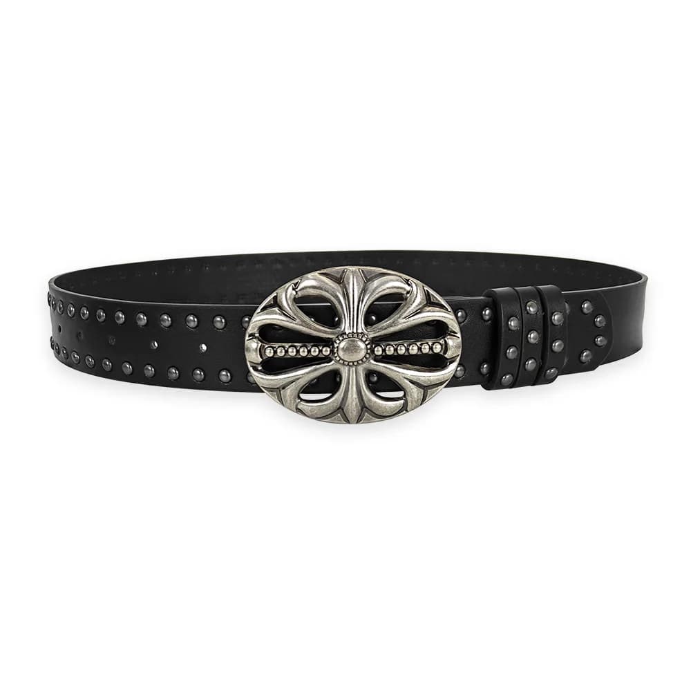 Unisex Jeans Belt Female Punk Gothic Wide Belts For Women Luxury Designer Brand Cross Men's belt Male Balck Rivet Waistband Male