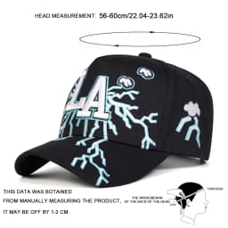 Unisex LA Embroidery Lightning Baseball Caps Spring Autumn Outdoor Adjustable Casual Hats Sunscreen Hat Sports Cap