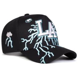 Unisex LA Embroidery Lightning Baseball Caps Spring Autumn Outdoor Adjustable Casual Hats Sunscreen Hat Sports Cap