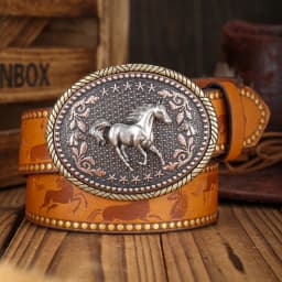 A PU Belt Suitable for Both Men and Women, Combining the Style of Western Denim and Retro, Is Perfect for Daily Casual Outings