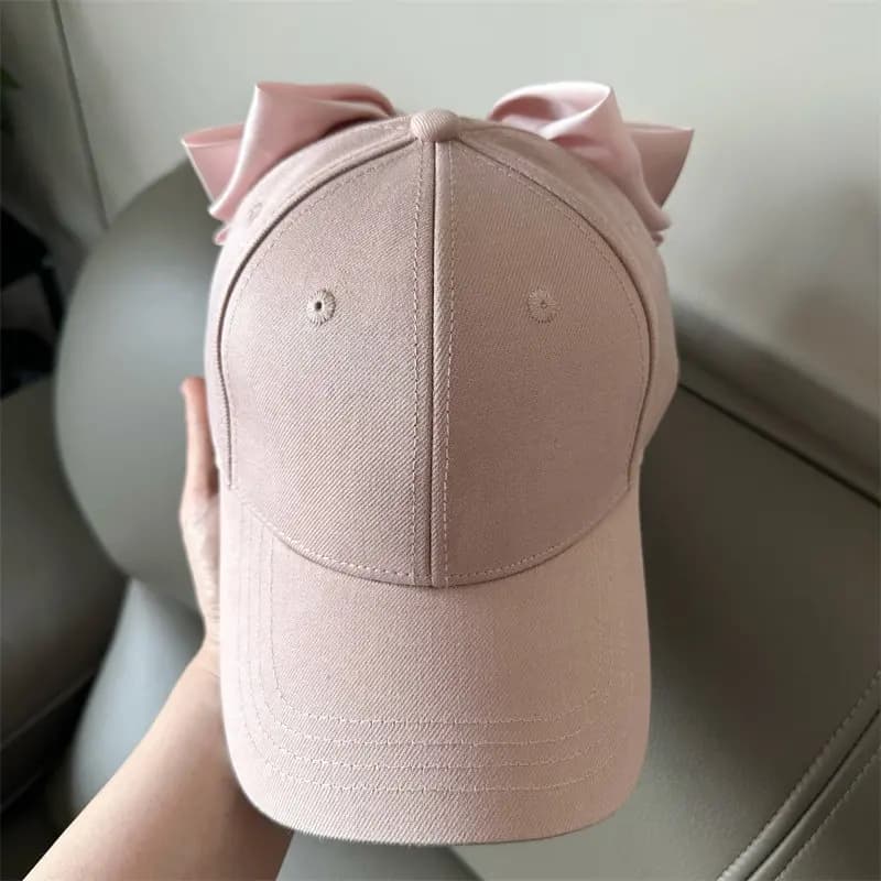 Lovely Big BowKnot Baseball Cap Versatile Girl's Streetwear Bowknot Hat Adjustable Cotton Snapback Casual Sun Hat Visors Hat