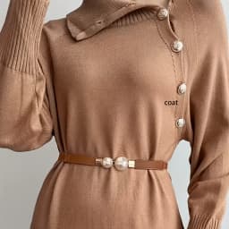 Elegant pearl decoration thin belt black elastic elastic waistband versatile windbreaker dress waist cinching accessory