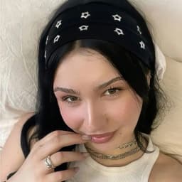 New Metal Rock Hollow Eyelet Elastic Headband Star Air Eye Studded Headbands Fabric Wide Hollow Eyelets Hair Bands Punk