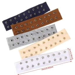 New Metal Rock Hollow Eyelet Elastic Headband Star Air Eye Studded Headbands Fabric Wide Hollow Eyelets Hair Bands Punk