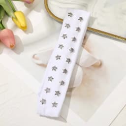 New Metal Rock Hollow Eyelet Elastic Headband Star Air Eye Studded Headbands Fabric Wide Hollow Eyelets Hair Bands Punk