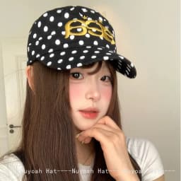 Color Block Embroidered Letters Rose Baseball Hats Sunshade Street Versatile New Men Women Polka Dot Fashion Peaked Caps Niche
