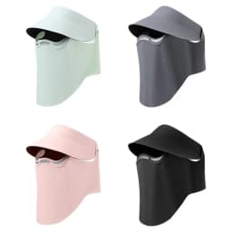 Hollow Top Large Brim Sun Hat Magnetic Lightweight Ice Silk Face Cover UV Protection Detachable Full Face Mask Beach Activities